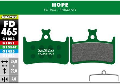 Klocki hamulcowe Hope E4 Galfer FD465 G1554T Pro