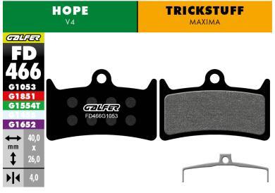 Bike brake pad Hope V4 Galfer FD466G1053 Performance